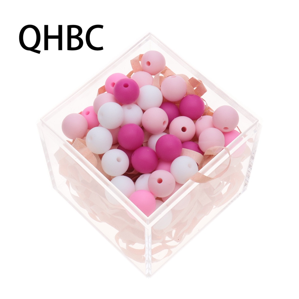 QHBC 500pcs Silicone 15mm Round Loose Beads Baby T..